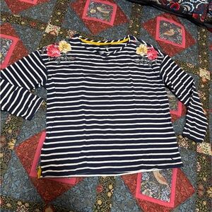 Joules | Striped Floral Long Sleeve Top size 8US